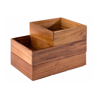 Boîte en bois Woody, bois d’acacia, 15 x 15 cm,  H: 5.5 cm_3