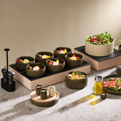 Plaque en ardoise naturelle GN 1/1 The Grid, 53 x 32.5 cm, avec 6 découpes: Ø 13 cm_3