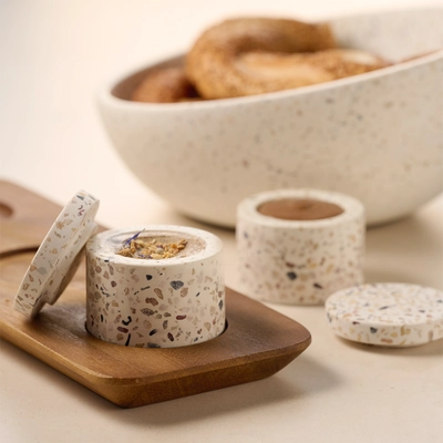 Pot Terrazzo, lot de 2, Ø 6 cm, H: 5 cm, 4 cl _3