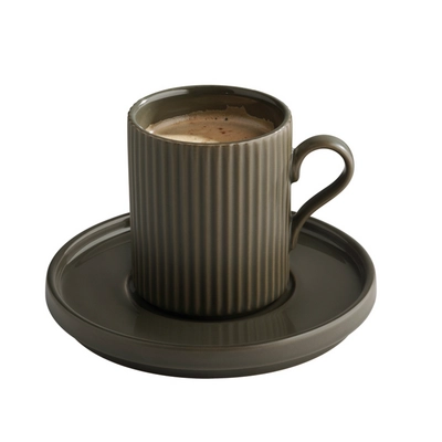 Kaffeebecher The Grid, Ø 7.5 cm, H: 9.5 cm,  24 cl, mud_3