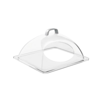 GN 1/2 Cloche bombée, découpe frontale, poignée chromée