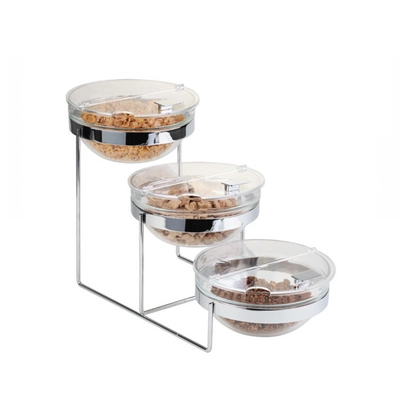 Buffet-Gestell, 7tlg., 61 x 24 cm, H: 35 cm Metall verchromt, Glas, ABS_1