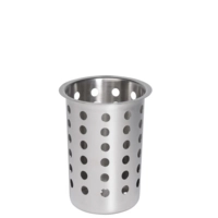 Besteckköcher, Ø 9.7 cm, H: 13.7 cm, Edelstahl Edelstahl, matt poliert