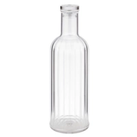 Flasche Stripes, Ø 9 cm, H: 28.5 cm, 1.0 l    mit Deckel silikonisiert, transparent      