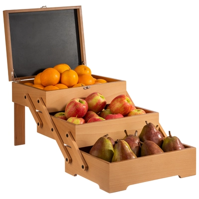 Buffet Box, 3 Fächer je 33 x 27 cm, 70.5 x 37 cm, H: 53.5 cm, hellbraun_3