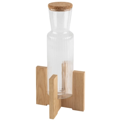 Socle pour carafe en verre, 15 x 15 cm, H: 12 cm  en bois_3
