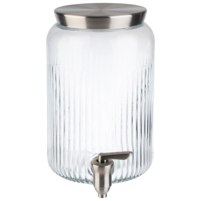 Getränkespender, Ø 16 cm, H: 25 cm, 3.8 Liter,  Glas, Edelstahl_1