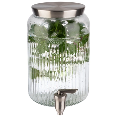 Getränkespender, Ø 16 cm, H: 25 cm, 3.8 Liter,  Glas, Edelstahl_2