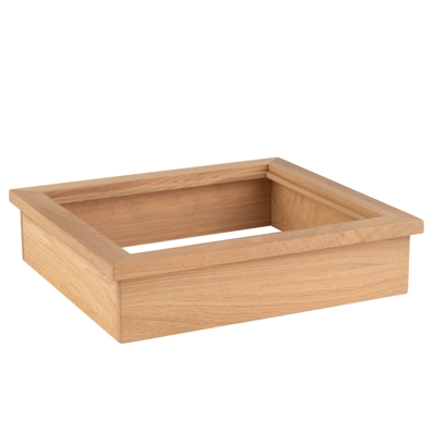 Cadre en bois chêne verni p. station à induction, 35.4 x 32.5 cm, H: 8.5 cm_1