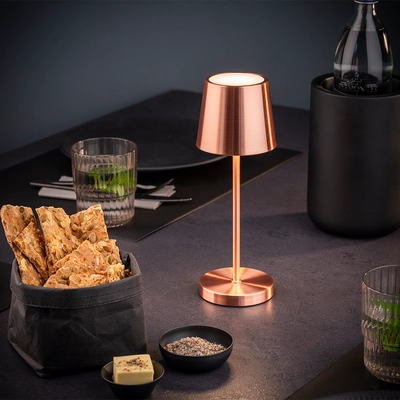 Lampe de table Merle Mini Ø 9 cm, H: 25 cm, cuivre _2