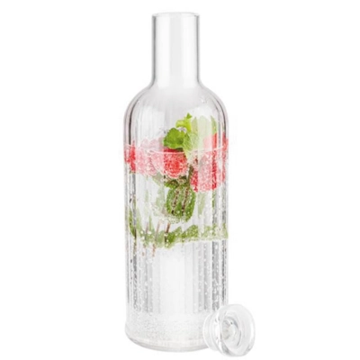 Flasche Stripes, Ø 9 cm, H: 28.5 cm, 1.0 l    mit Deckel silikonisiert, transparent      _2