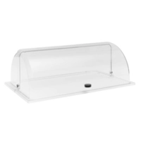 GN 1/1 Cloche rolltop, bouton de préhension noir 