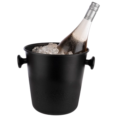 Seau à vin ou champagne, Ø 21.5 cm, H: 22 cm, 5 l Aluminium, ABS, noir mat_2