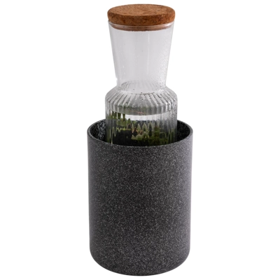 Dressingtopf/Flaschenkühler aus Aluminium, schwarz aussen, 11.5 cm Ø, H: 15 cm_3