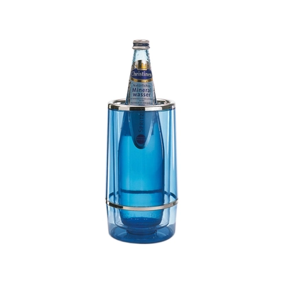 Rafraîchisseur de bouteille,Ø 12 cm, H: 23 cm,  en SAN, bleu-transparent_1