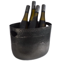 Seau à vin ou champagne, 30 x 23 cm, H: 23 cm, 7l En aluminium martelé noir       _1