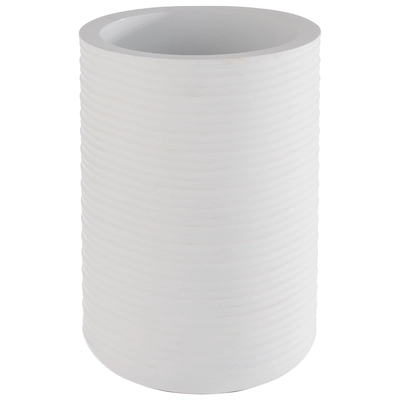 Element Rafraîchisseur de bouteille, blanc,  Ø 13 cm, H: 19.5 cm, béton rainuré_1