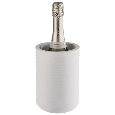 Element Rafraîchisseur de bouteille, blanc,  Ø 13 cm, H: 19.5 cm, béton rainuré_2