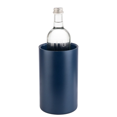 Rafraîchisseur de bouteille Ø 12cm, H: 20cm, bleu, en acier inoxydable, double paroi_3