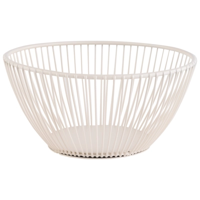 Svart Corbeille Ø 17.5cm, H: 8 cm, en mètal, blanc _1