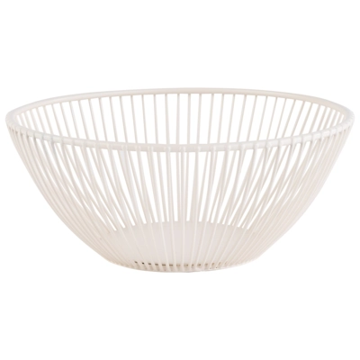 Svart Corbeille Ø 20cm, H: 8 cm, en mètal, blanc _1