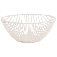 Svart Corbeille Ø 20cm, H: 8 cm, en mètal, blanc 