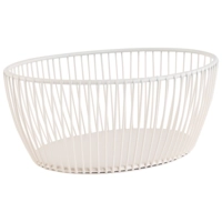 Svart Corbeille 20 x 15cm, H: 8 cm, en mètal blanc en mètal, blanc