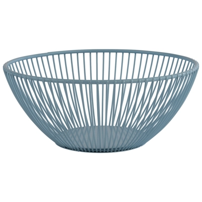 Svart Corbeille Ø 20 cm, H: 8 cm, en mètal, bleu _1