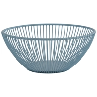 Svart Corbeille Ø 20 cm, H: 8 cm, en mètal, bleu 