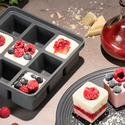 Moule pour glaçons ou desserts, 9 cubes, 4 x 4 cm, silicone, 15.5 x 15.5 cm_2