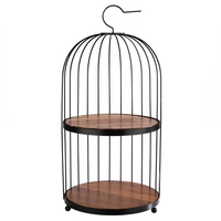 Présentoir buffet Birdcage, Ø 26 cm, H: 54 cm en métal, noir