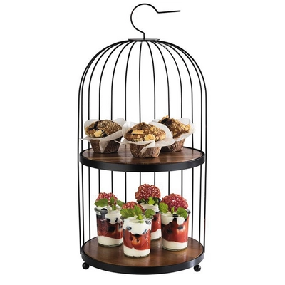 Présentoir buffet Birdcage, Ø 26 cm, H: 54 cm en métal, noir_2