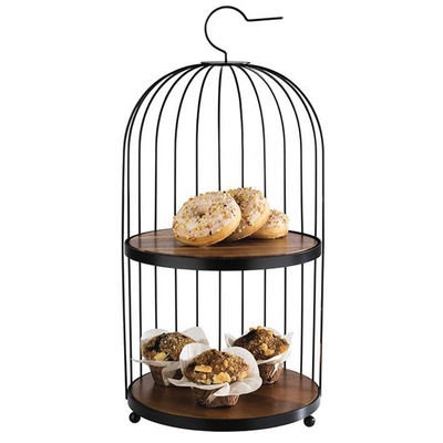 Présentoir buffet Birdcage, Ø 26 cm, H: 54 cm en métal, noir_3