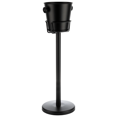 Seau à vin ou champagne, Ø 21.5 cm, H: 22 cm, 5 L, Aluminium, ABS, noir mat_3