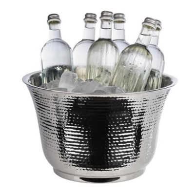Rafraîcheur de bouteille Ø 33 cm, H: 20 cm, 8 L, argent, martelé, double paroi_2