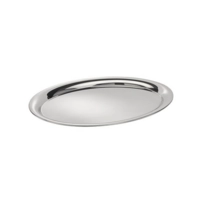 Serviertablett Kaffeehaus, 26. x19 cm, H:1cm, oval Edelstahl, hochglanzpoliert