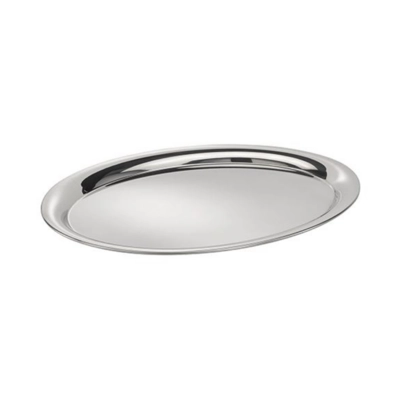 Serviertablett Kaffeehaus, 29 x 22 cm, H:1cm, oval Edelstahl, hochglanzpoliert_1