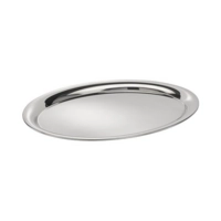 Serviertablett Kaffeehaus, 29 x 22 cm, H:1cm, oval Edelstahl, hochglanzpoliert