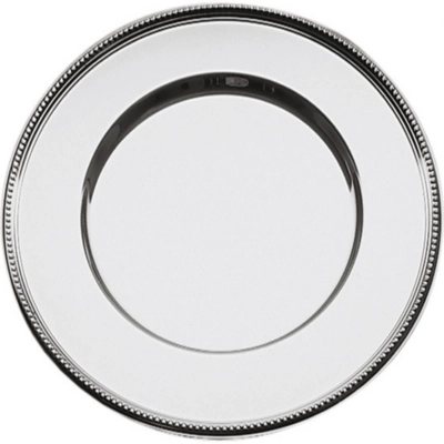 Assiette de présentation inox bord perlé, Ø 33 cm _1