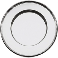 Assiette de présentation inox bord perlé, Ø 33 cm 