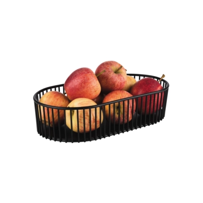 Korb, 29 x 16 cm, H: 7 cm, oval Metall, schwarz_2
