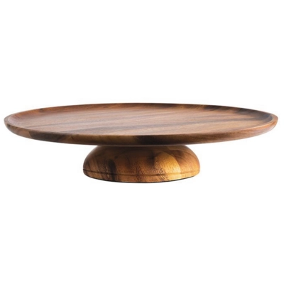 Servier- und Tortenplatte, 38.5 cm Ø ,H: 8 cm Akazienholz_1