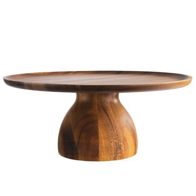 Servier- und Tortenplatte, 38.5 cm Ø, H: 16 cm Akazienholz_1