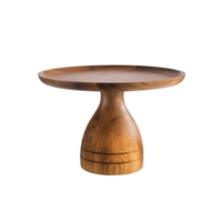 Servier- und Tortenplatte, 24 cm Ø, H: 16 cm Akazienholz