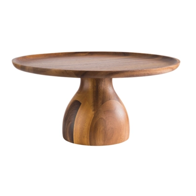 Servier- und Tortenplatte, 33 cm Ø, H: 16 cm Akazienholz_1