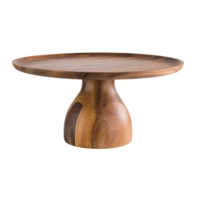 Servier- und Tortenplatte, 33 cm Ø, H: 16 cm Akazienholz