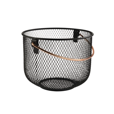 Corbeille pour pain ou fruits, Ø 21 cm, H: 16.5 cm en métal, noir_1