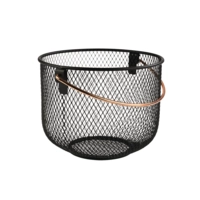 Corbeille pour pain ou fruits, Ø 21 cm, H: 16.5 cm en métal, noir