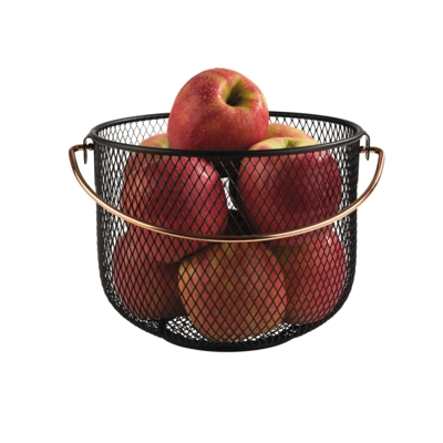 Corbeille pour pain ou fruits, Ø 21 cm, H: 16.5 cm en métal, noir_2