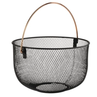 Corbeille pour pain ou fruits, Ø 30 cm, H: 19 cm en métal, noir